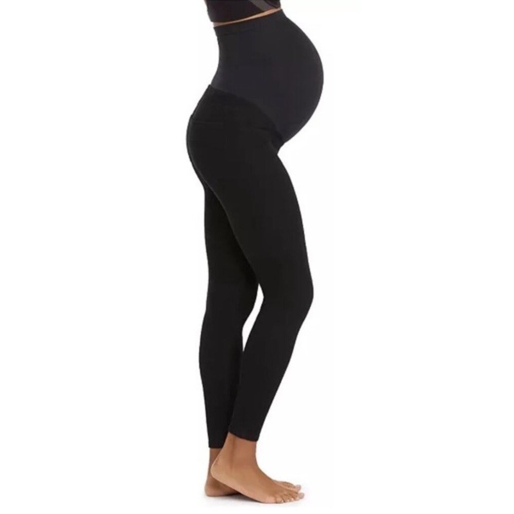 SPANX Mama Jean-Ish Maternity Ankle Pants Women's Medium Black Twill‎ Stretch